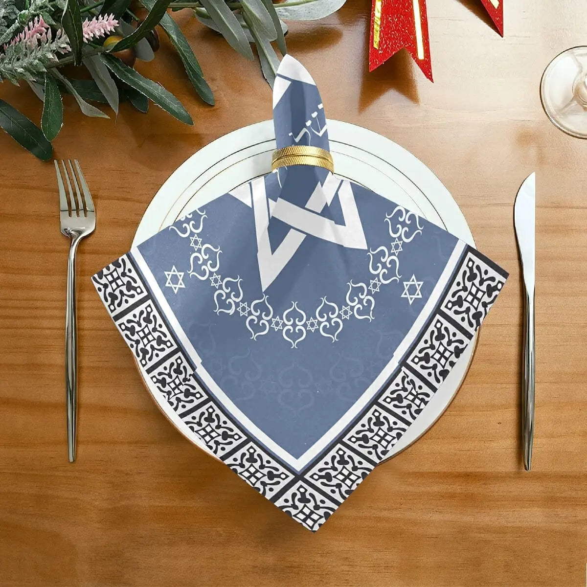 Happy Hanukkah Table Cloth Napkins