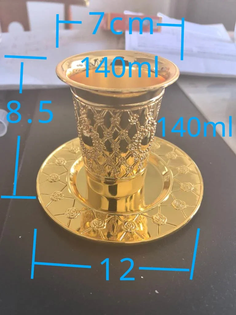 Kiddush Cup & Tray Set – Ideal for Shabbat, Havdalah, and Jewish Celebrations