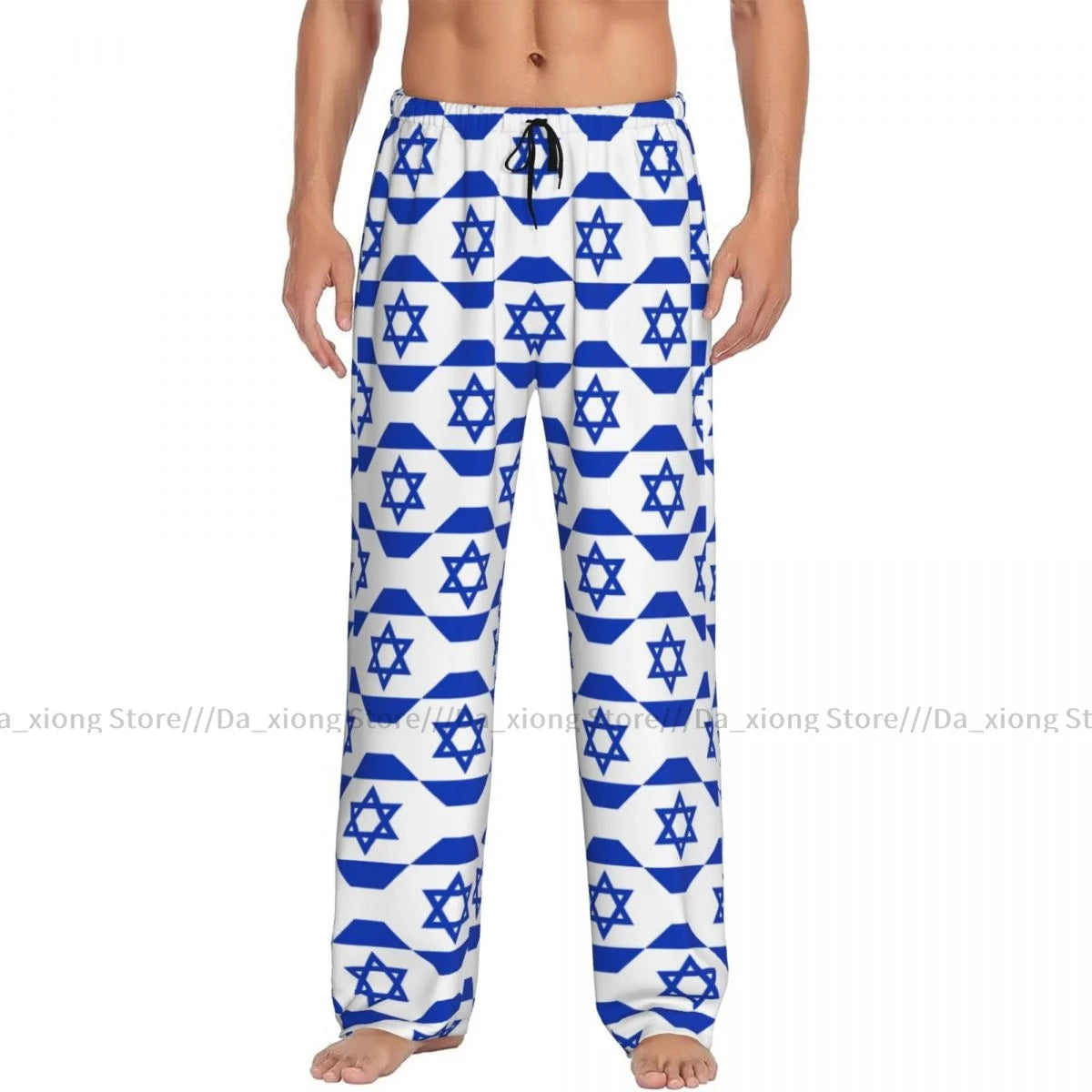 Men's Casual Pajama Pants - Israel Flag