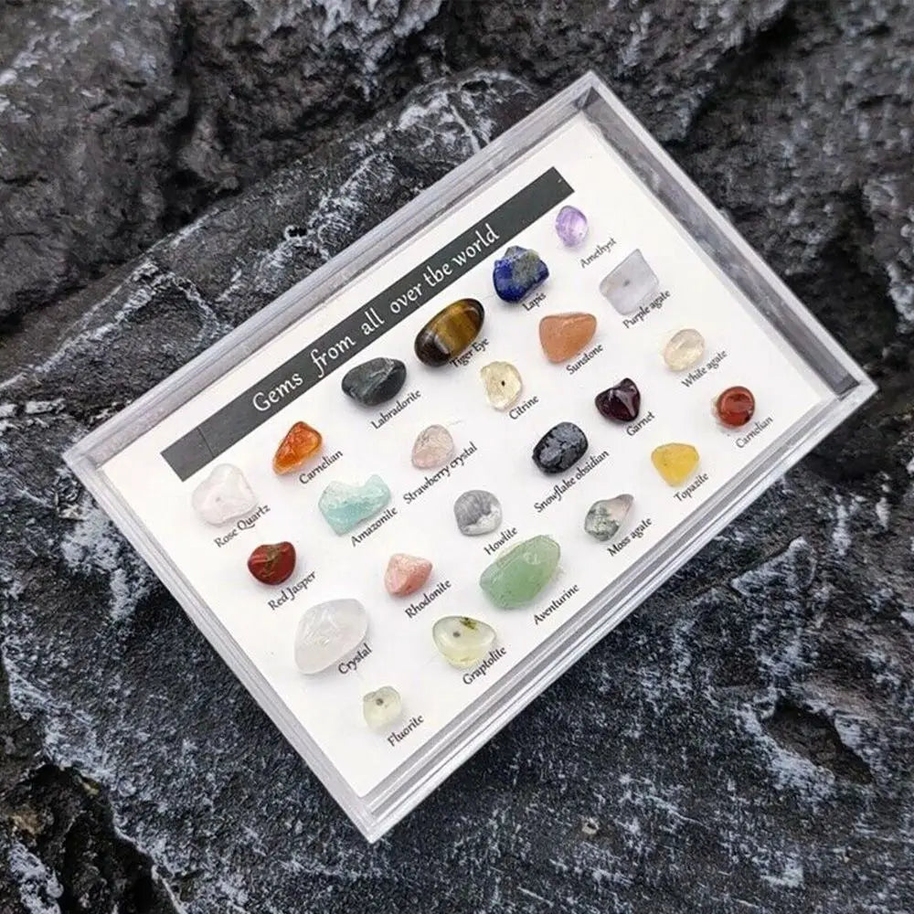 24 PCS Natural Healing Crystals Tumbled Stones Set