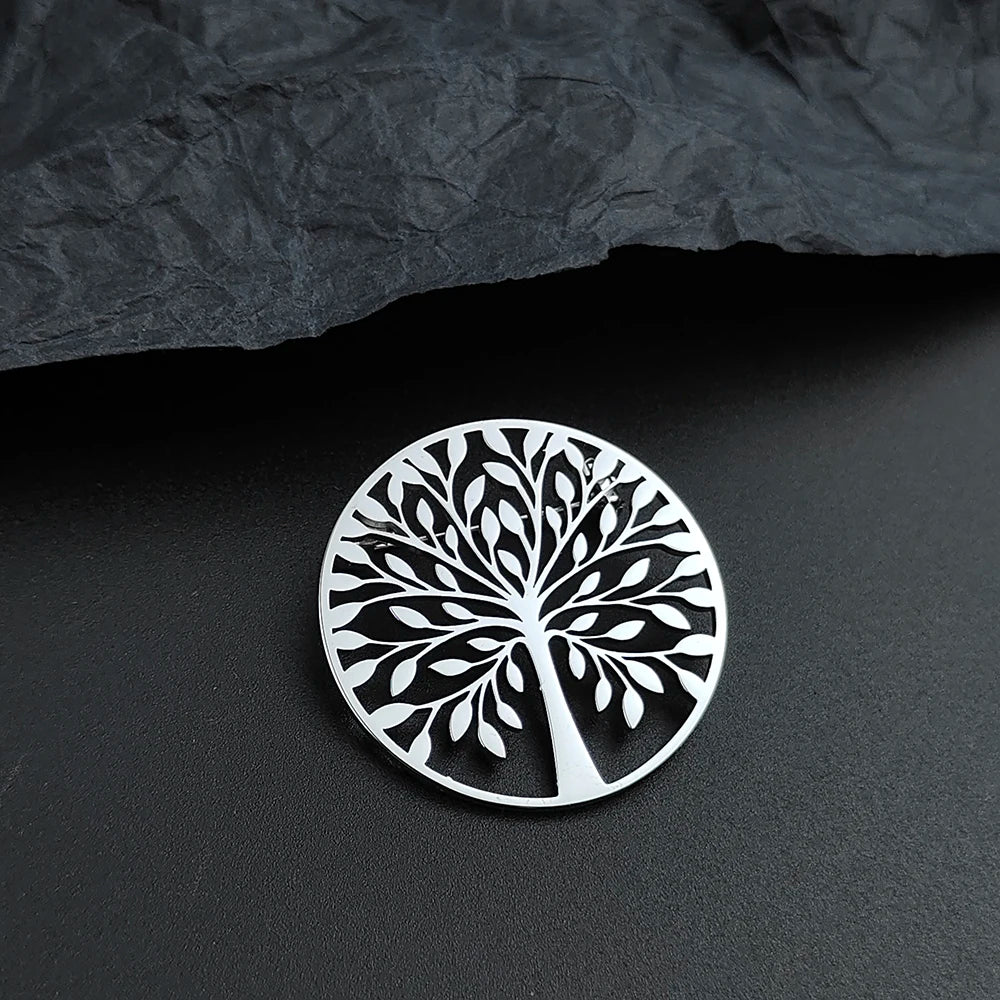 Vintage World Tree Brooch - Stainless Steel Tree of Life