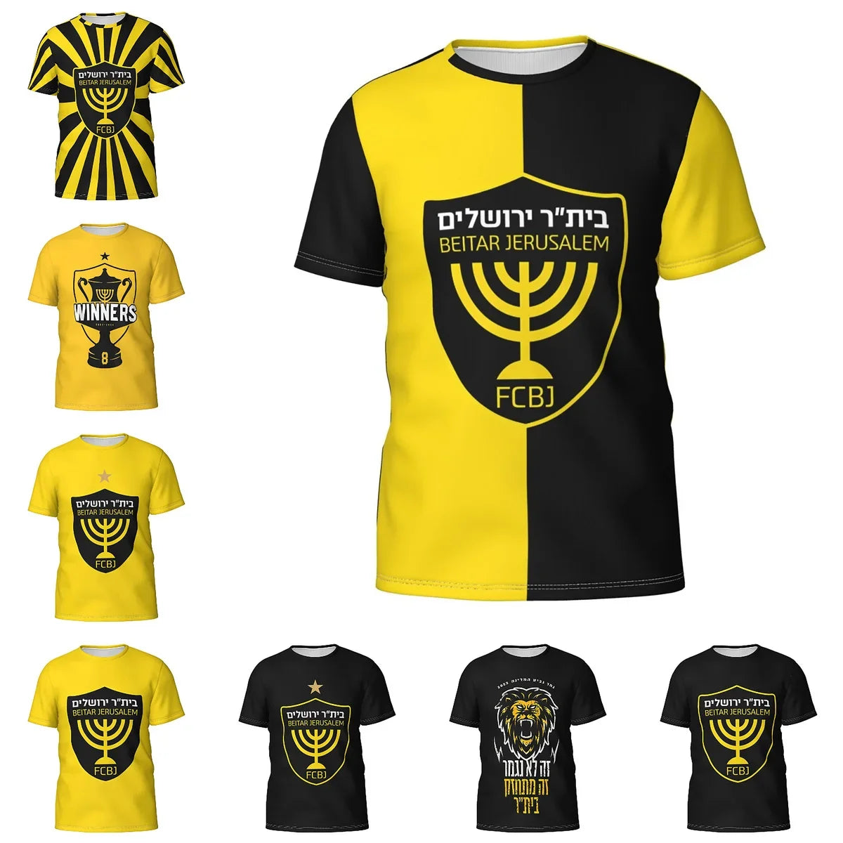 Beitar FCBJ Jerusalem Men's Athletic T-Shirt – Classic Short Sleeve Crewneck Cotton Tee