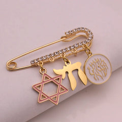 Shema Yisrael Charm - Star of David Jewish Baby Girl Pin Brooch