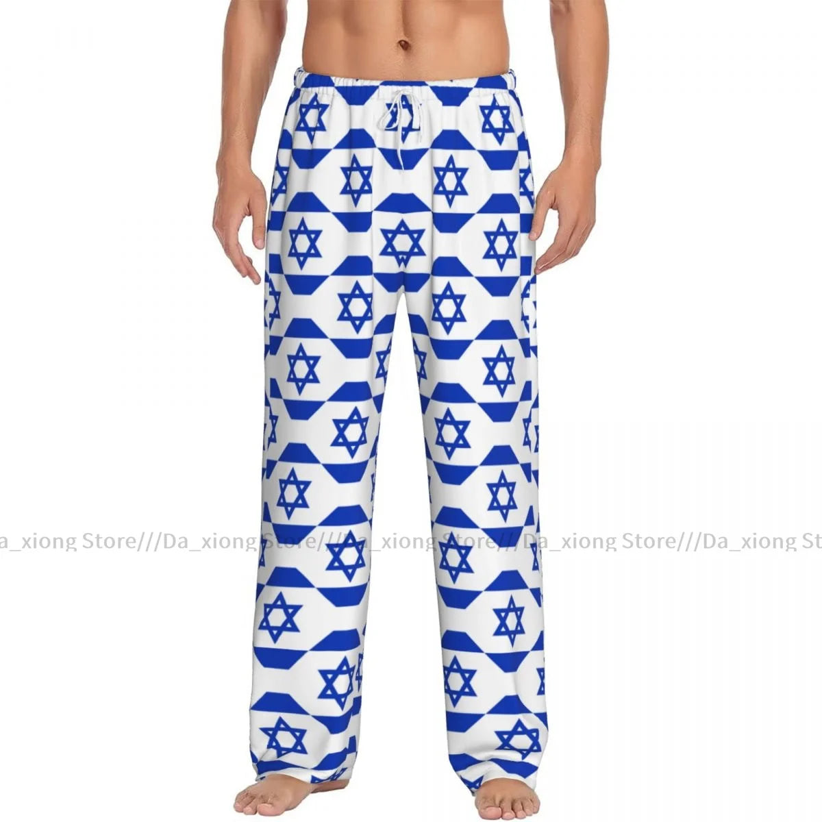 Men's Casual Pajama Pants - Israel Flag