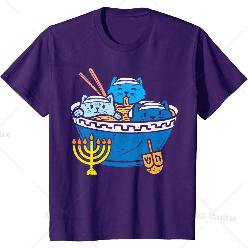 Jewish Cats Ramen Kitten Anime Hanukkah Pajamas