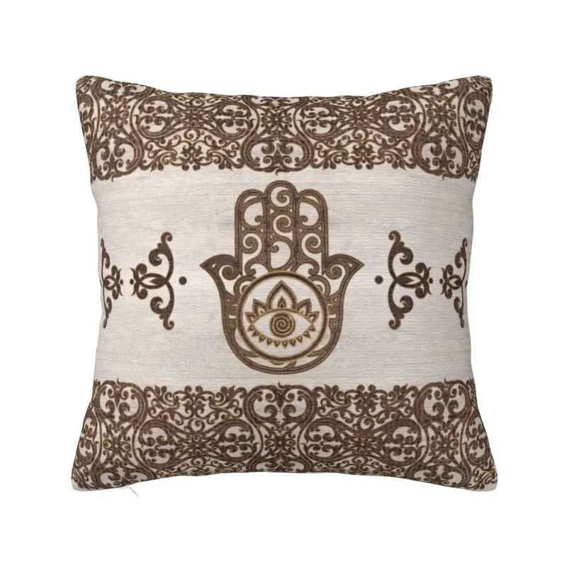 Fatima Hamsa Hand Cushion Covers - Evil Eye Velvet Pillow Case