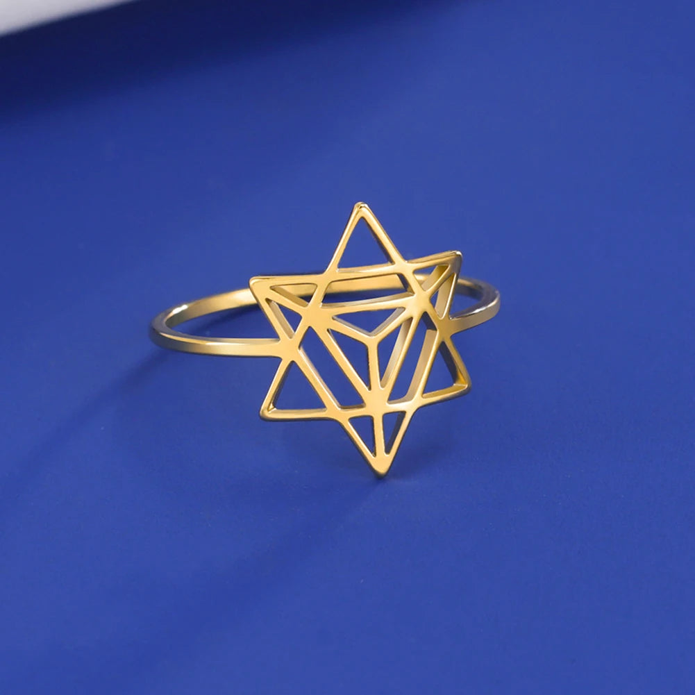 Hexagram Merkaba Meditation Amulet Ring