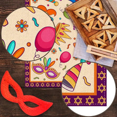 Purim Jewish Festival Linen Table Runner