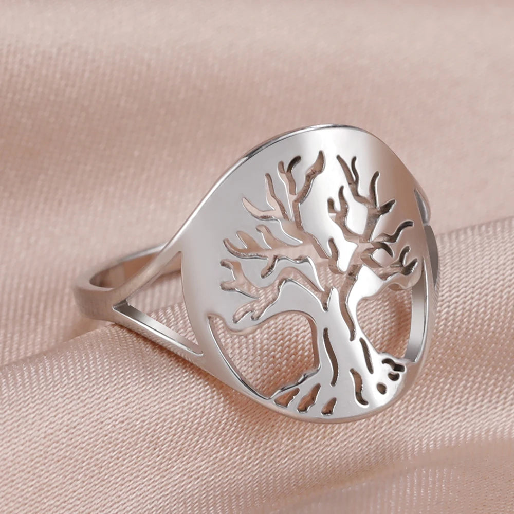 Hexagram Tree of Life Ring - Star of David & Pentagram Kabbalah