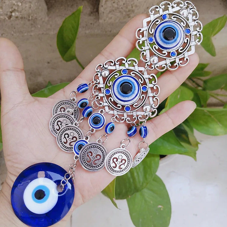 Blue Evil Eye Hamsa Wall Hanging Pendant Amulet