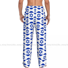 Men's Casual Pajama Pants - Israel Flag