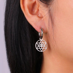 Star of David Dangle Drop Earrings and Tree of Kabbalah Design - Fashion Jewish Jewelry