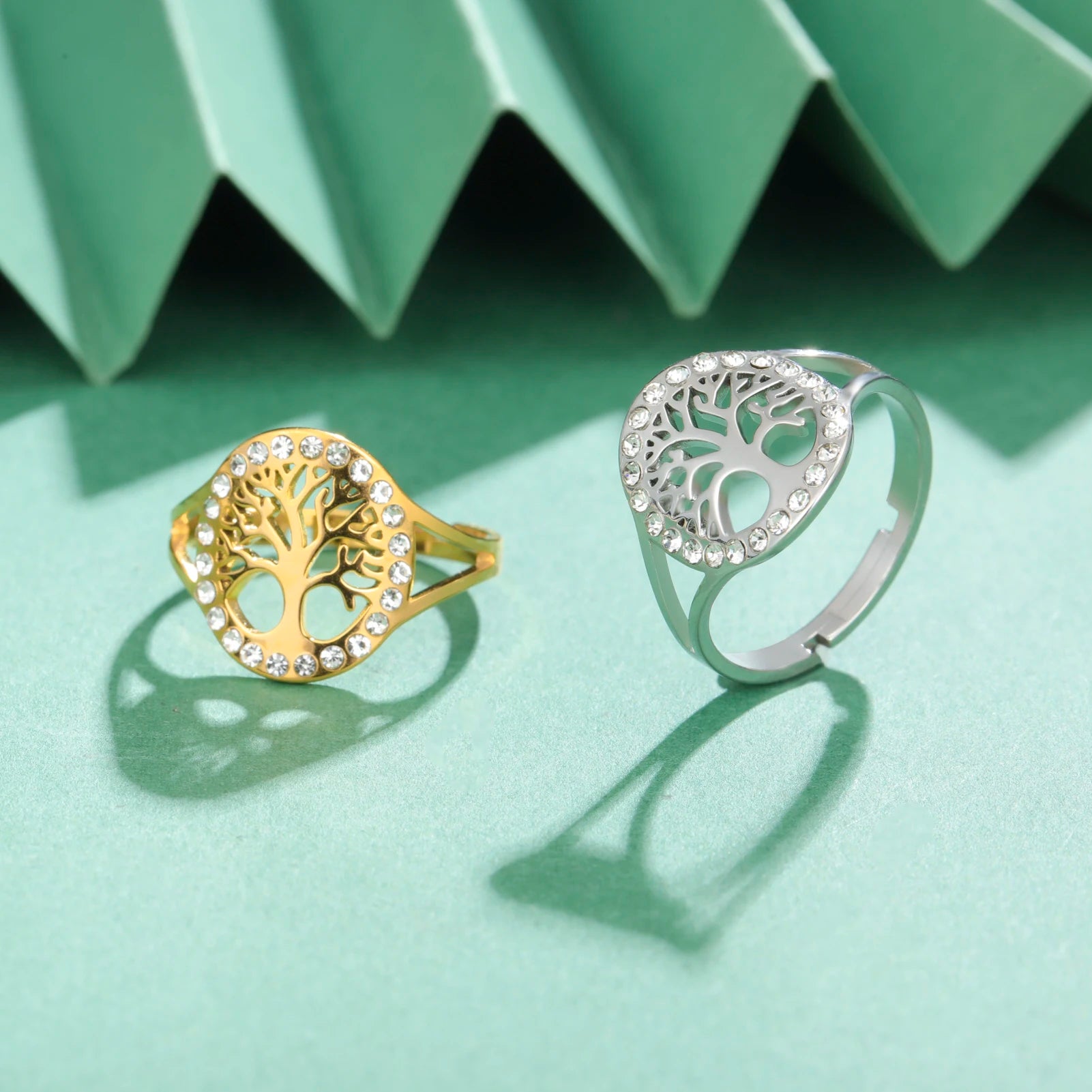 Transparent Haoshi Tree of Life Open Ring