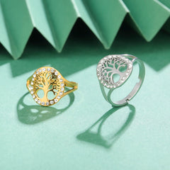 Transparent Haoshi Tree of Life Open Ring