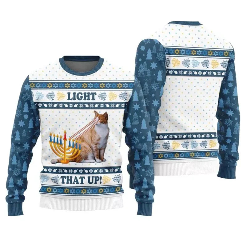 Hanukkah Theme Animal Food Sweatshirt