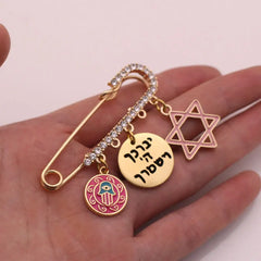 Star of David Hebrew Baby Girl Pin Brooch