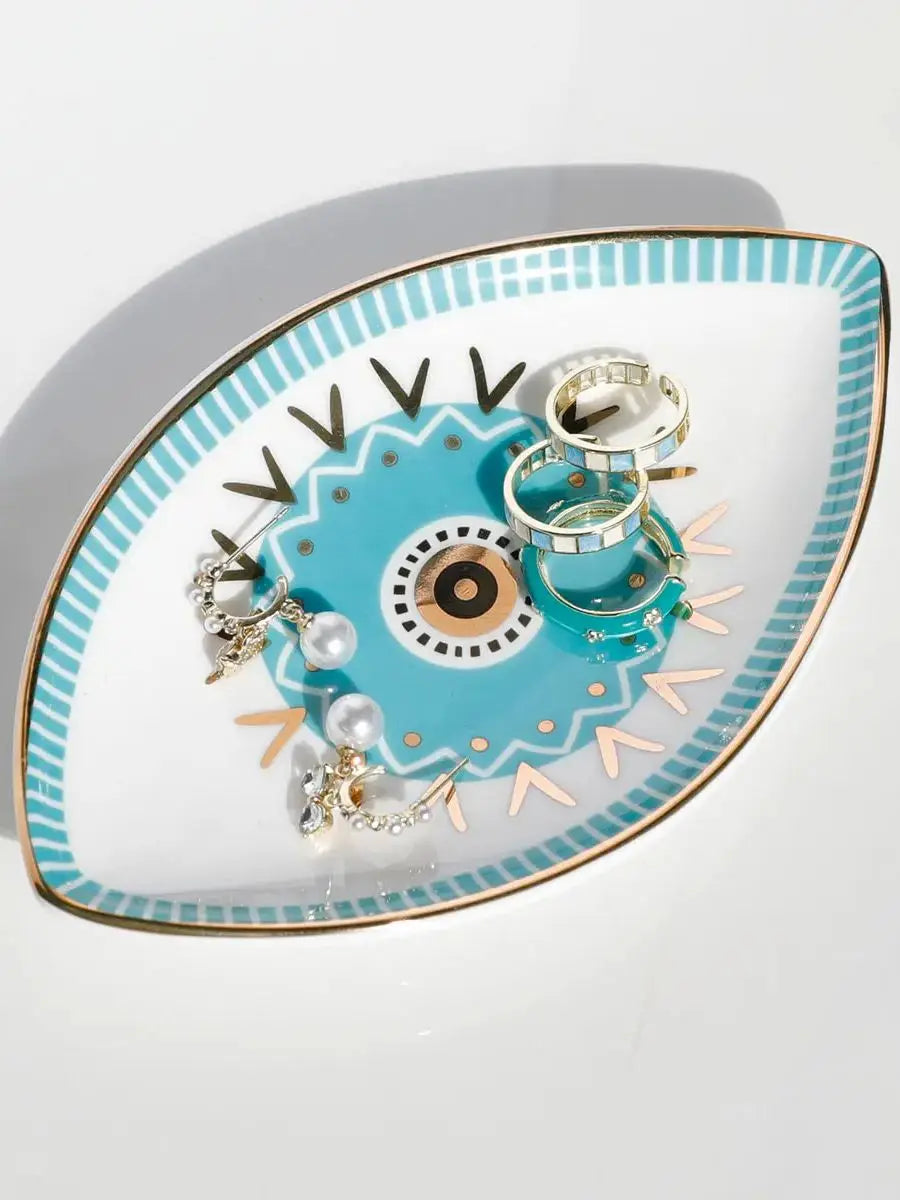 1pc Ceramic Jewelry Storage Tray – Unique Evil Eye Design