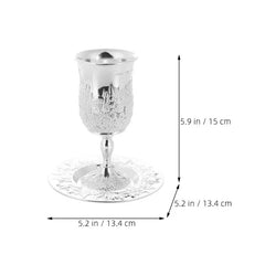 Gold & Silver Plated Kiddush Cup with Saucer