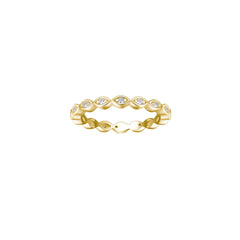 1.2mm Gold-Plated Moissanite Evil Eye Eternity Band Ring