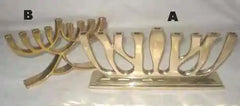 Gold-Plated Jewish Menorah Candle Holder