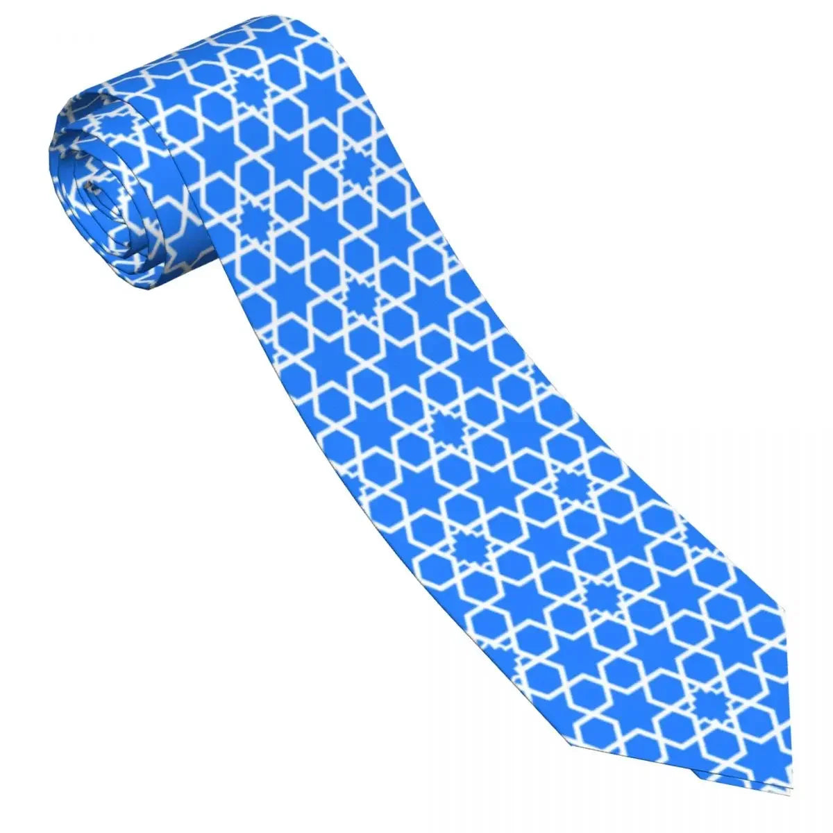 Star Of David Israel Geometric Texture Tie For Men Women Necktie Tie Clothing Accessories