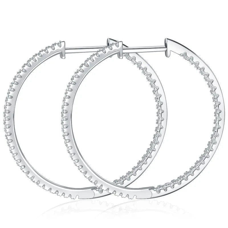 50mm Full Eternity Moissanite Hoop Earrings