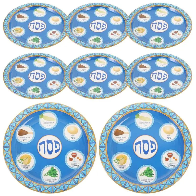 8pcs Disposable Paper Plates for Jewish Passover Dinner