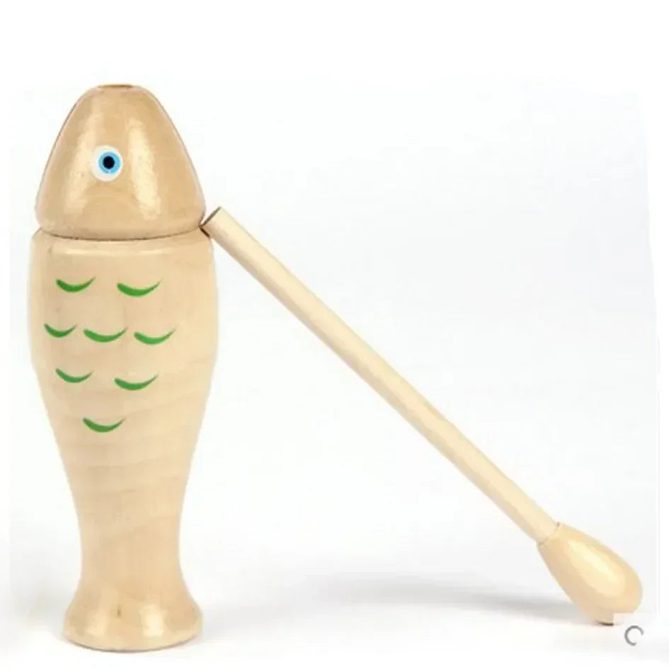 Jewish Kids Musical Toys – Purim Noise Maker Wooden Fish, Double Horn, and Sound Tube