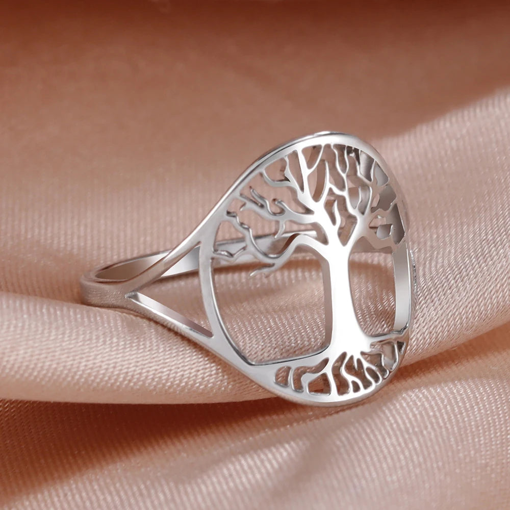 Hexagram Tree of Life Ring - Star of David & Pentagram Kabbalah