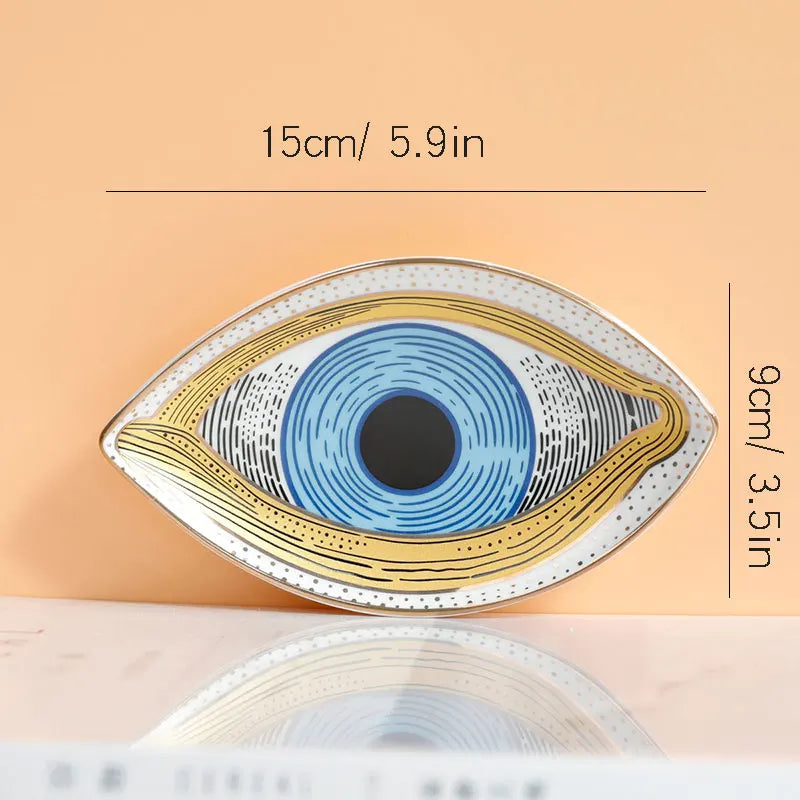 1pc Ceramic Jewelry Storage Tray – Unique Evil Eye Design