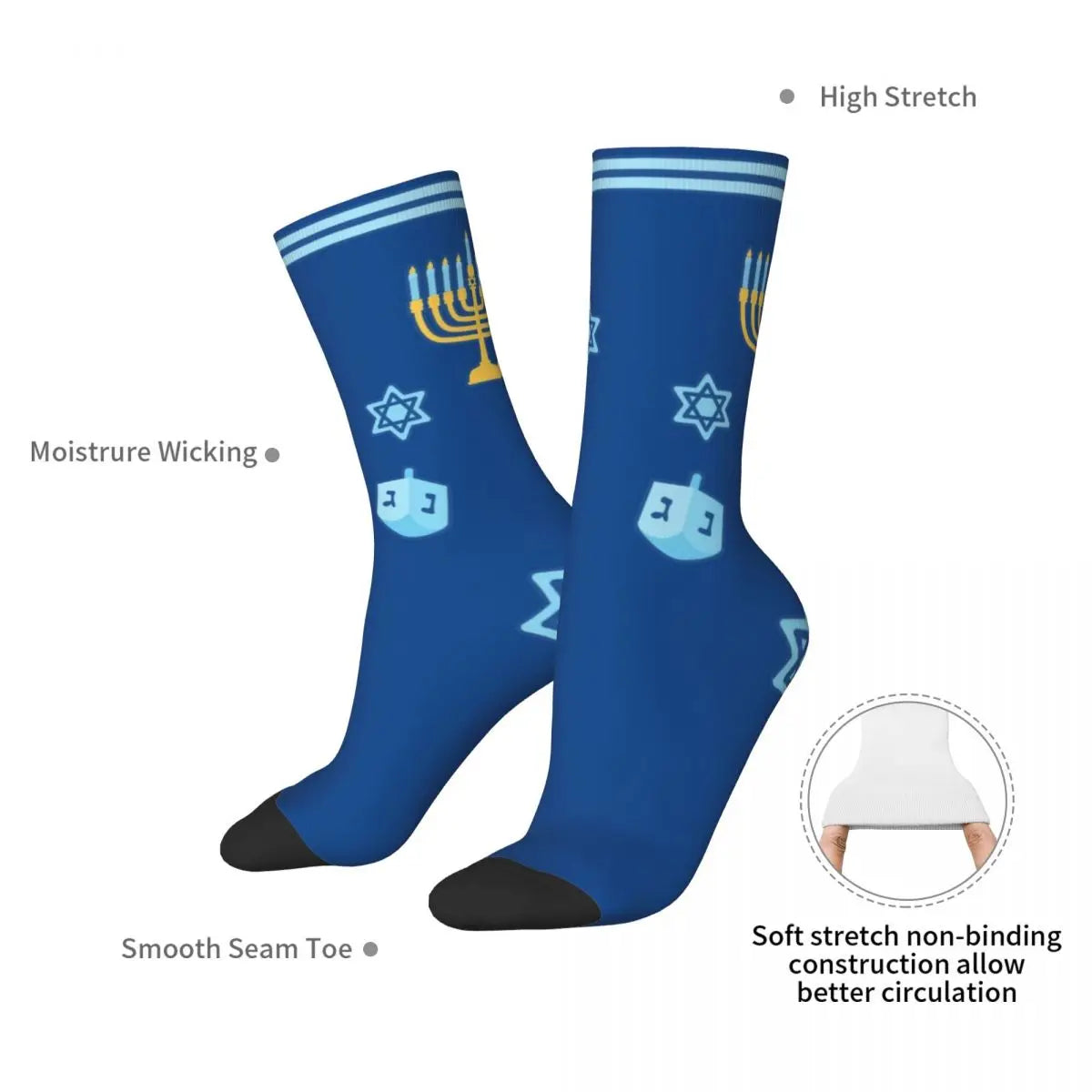 Dreidel Star of David Socks