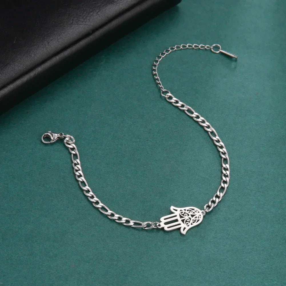 Hand of Fatima Hamsa Ankle Bracelet