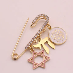 Shema Yisrael Charm - Star of David Jewish Baby Girl Pin Brooch