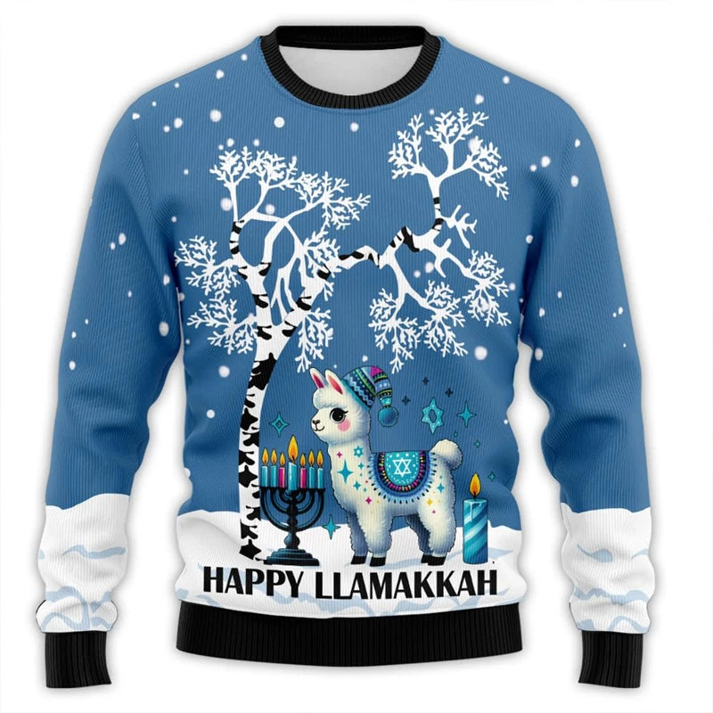 Hanukkah Menorah 3D Printed Christmas Sweater