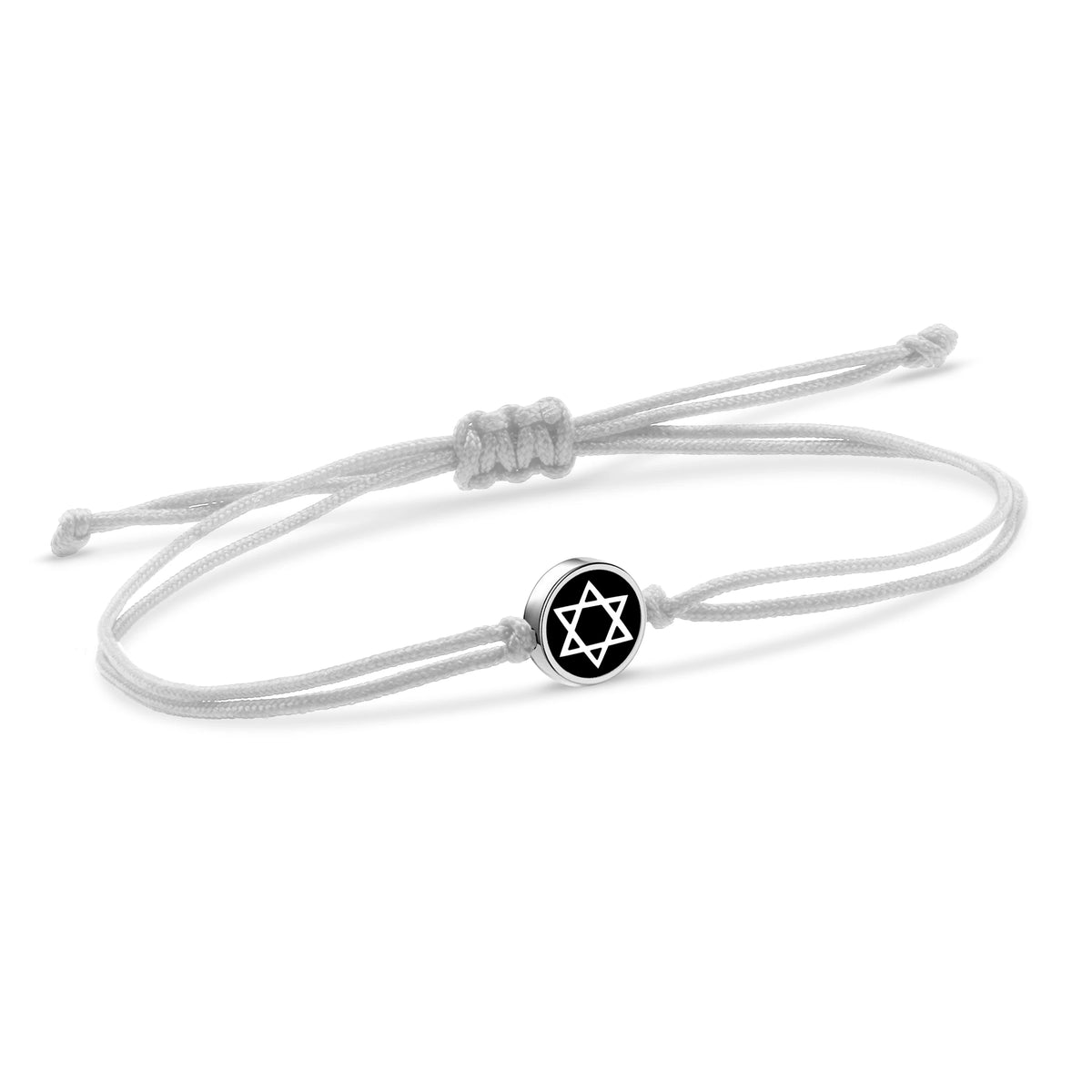 Stainless Steel Star of David Red String Bracelet - Kabbalah Lucky Jewelry with CZ Stone