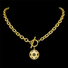 Star of David Pendant & Bracelet Set - Gold Kabbalah Judaica Jewelry