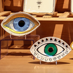 Ceramic Jewelry Tray – Evil Eye Trinket Dish for Rings