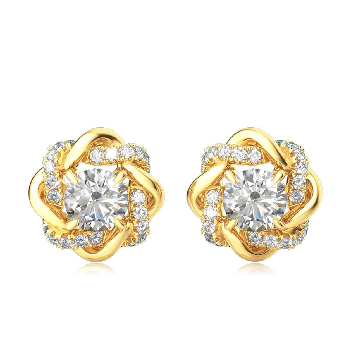 Star of David Moissanite Stud Earrings – 2 Carat 6.5mm