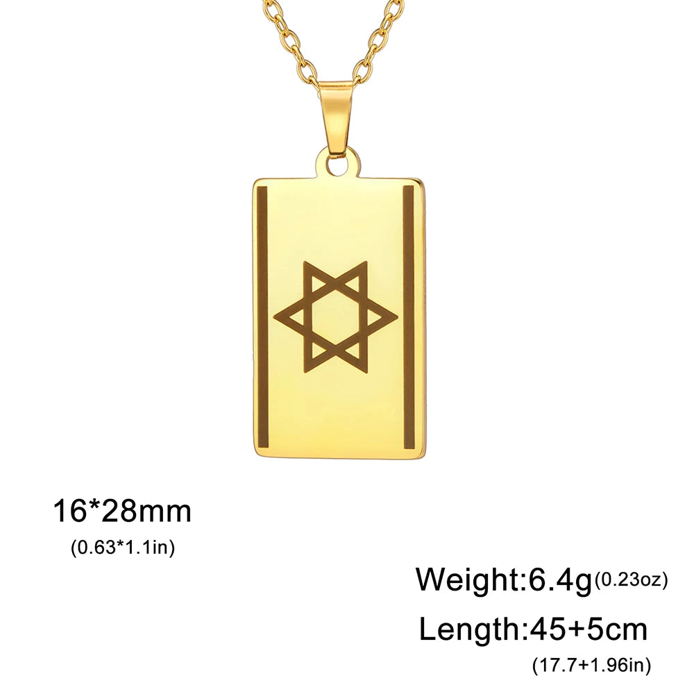 Israel's Flag Necklace for Men & Women