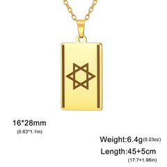 Israel's Flag Necklace for Men & Women