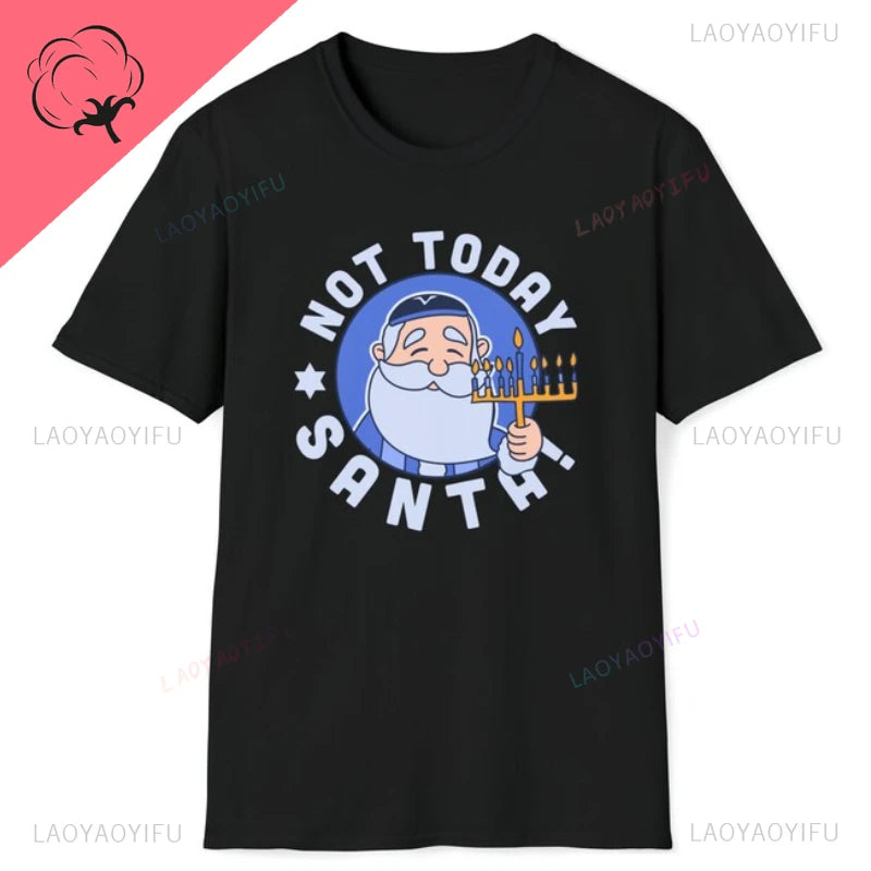 Funny Santa Christmukkah T-Shirt – Women's Hanukkah Jewish Shirt