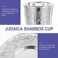 Silver Plated Prayer Kiddush Cup Set