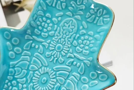 Nordic Blue Hamsa Hand Jewelry Tray