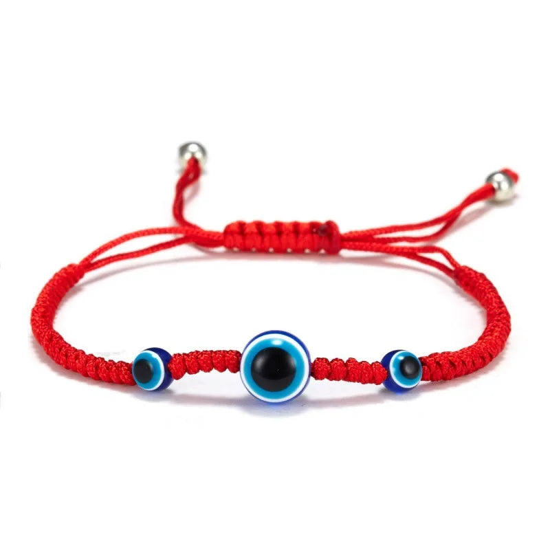 Handmade Red String Hamsa & Evil Eye Bracelet - Kabbalah Protection