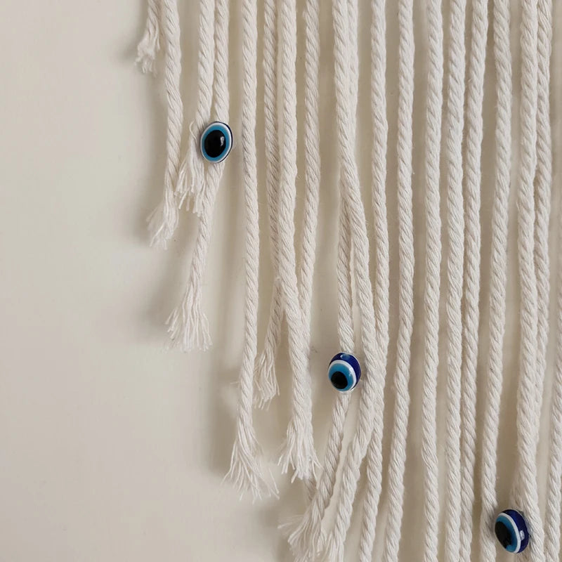 Handmade Macrame Wall Hanging with Evil Eye