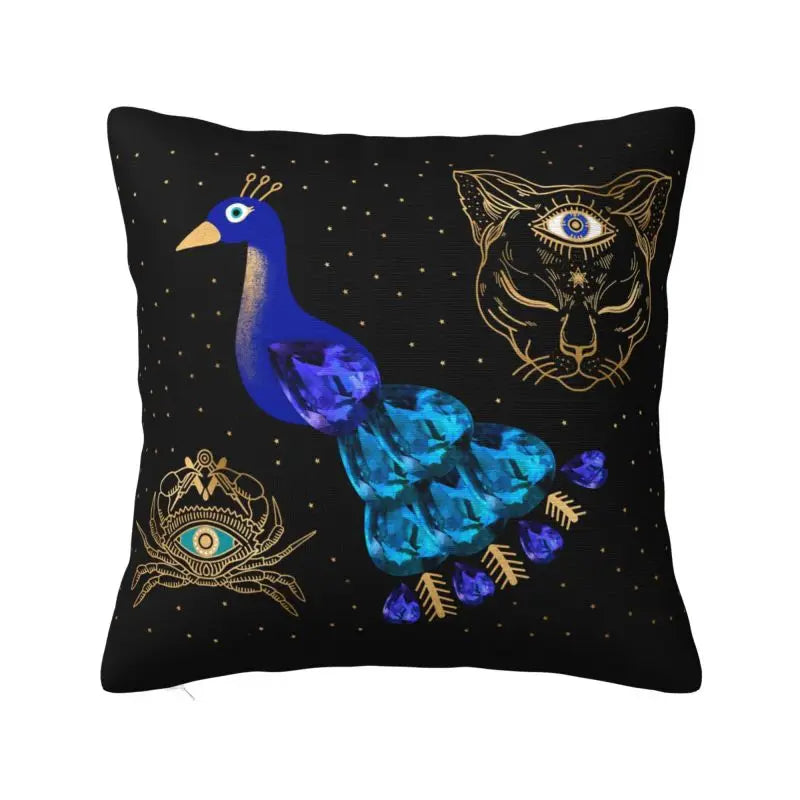 Fatima Hamsa Hand Cushion Covers - Evil Eye Velvet Pillow Case