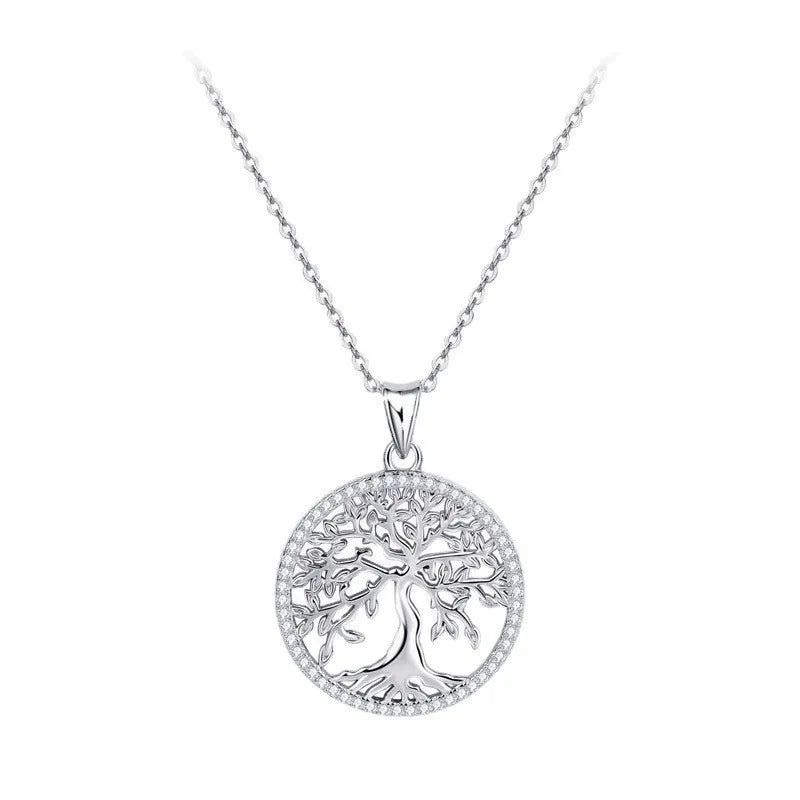 Elegant Tree of Life Moissanite Necklace – 925 Sterling Silver