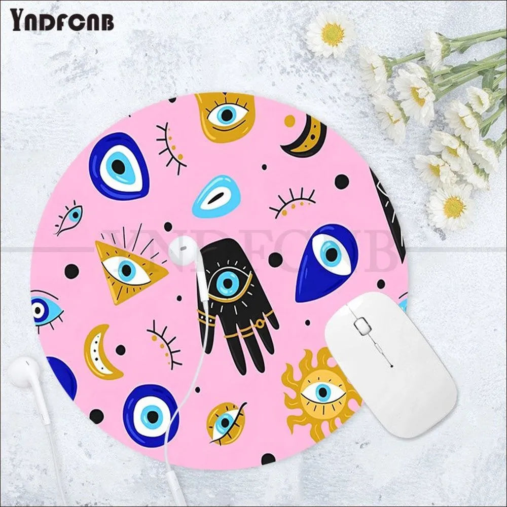 Lucky Evil Eye Round Custom Skin Desktop Desk Mat