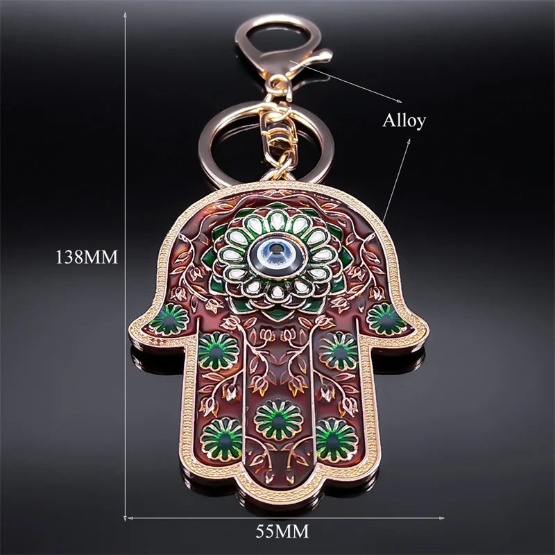 Hand of Fatima Hamsa Keychain