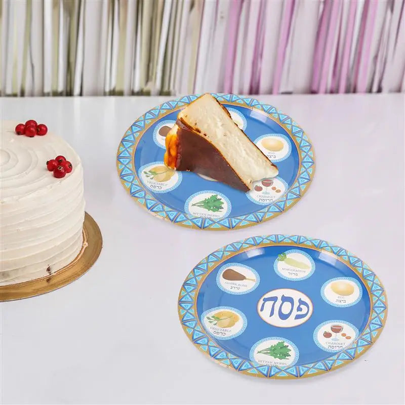 8pcs Disposable Paper Plates for Jewish Passover Dinner